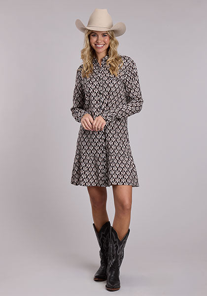 Roper Women's Dress - Boot Tops Printed Rayon - 03-057-0590-6163 BL - front