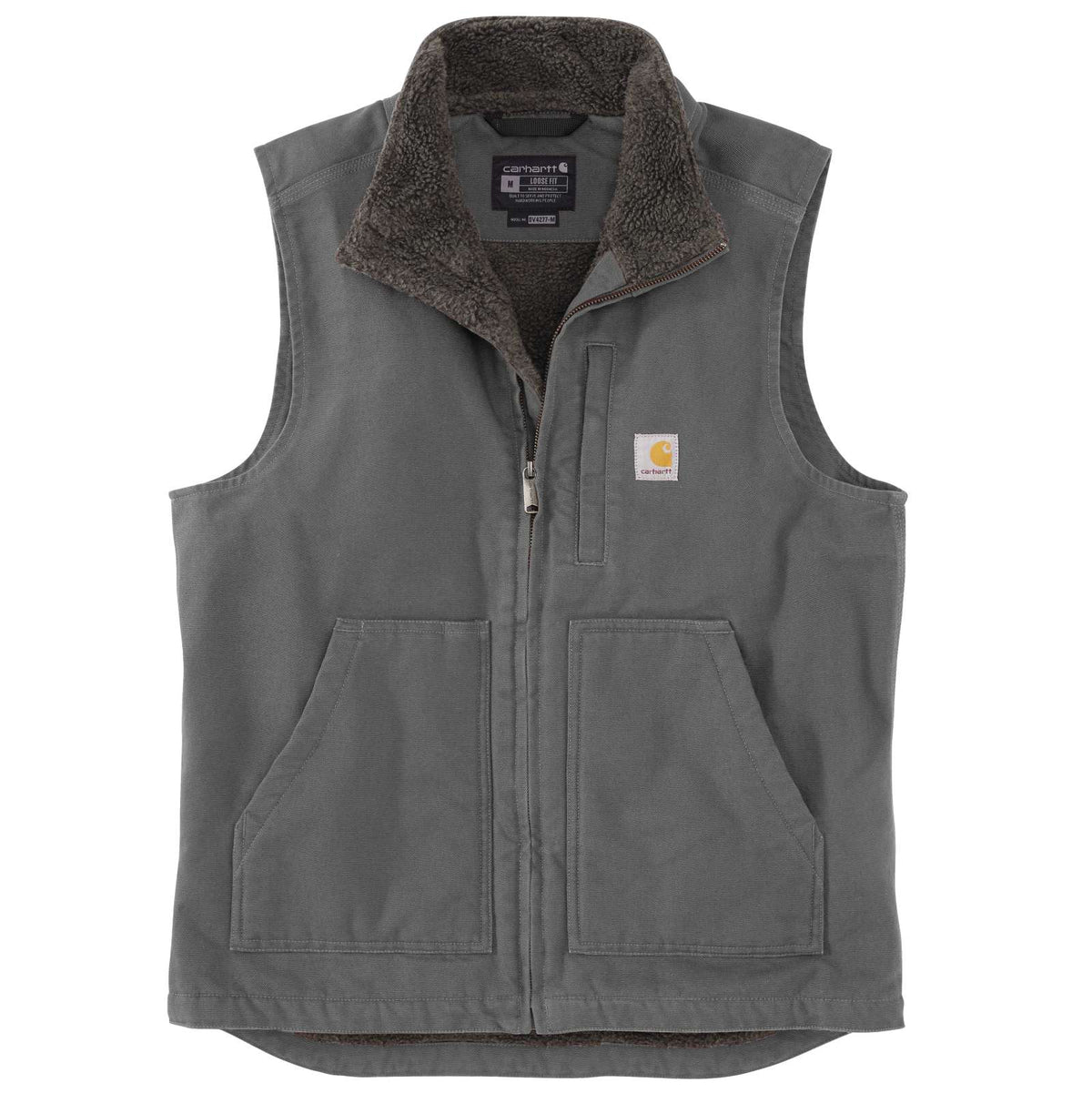 Carhartt Mock-Neck Sherpa-Lined Vest 104277 Gravel