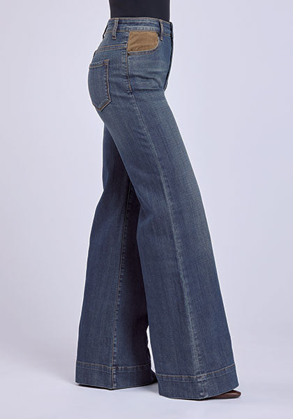 Stetson Women's High Rise Wide Leg Jean Blue 11-054-0751-0204 BU - view 1