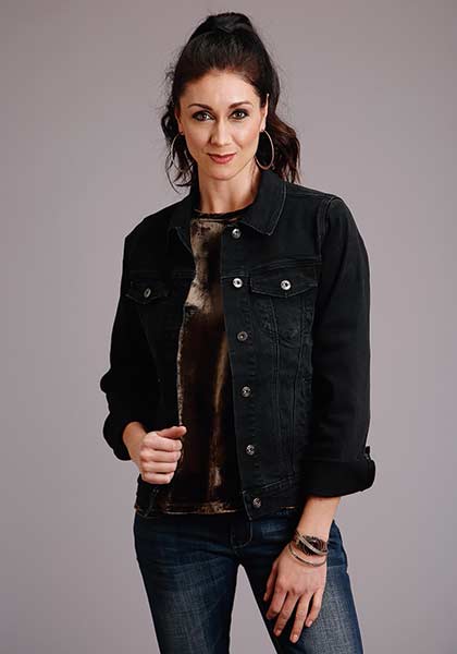 Stetson Women's Black Stretch Denim Jacket - styled