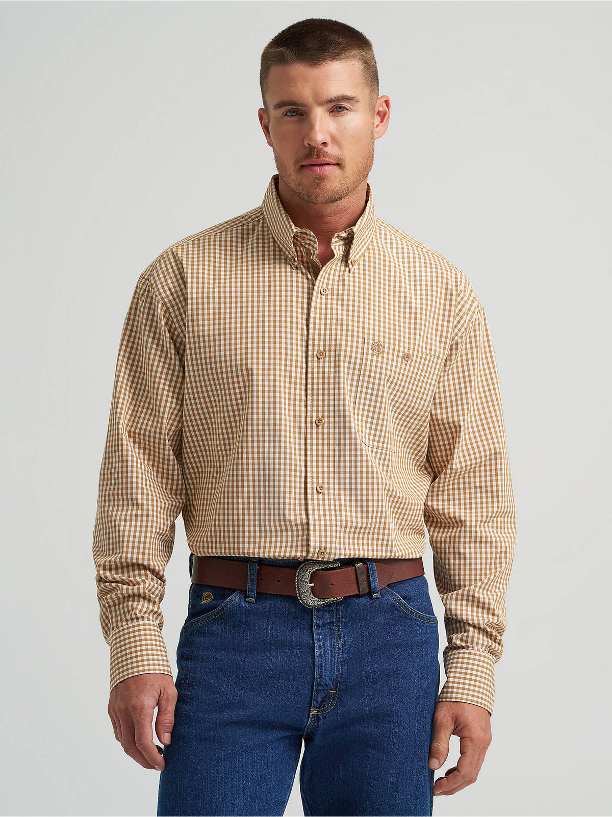 Wrangler Mens Tan Check 112369595 - view 1