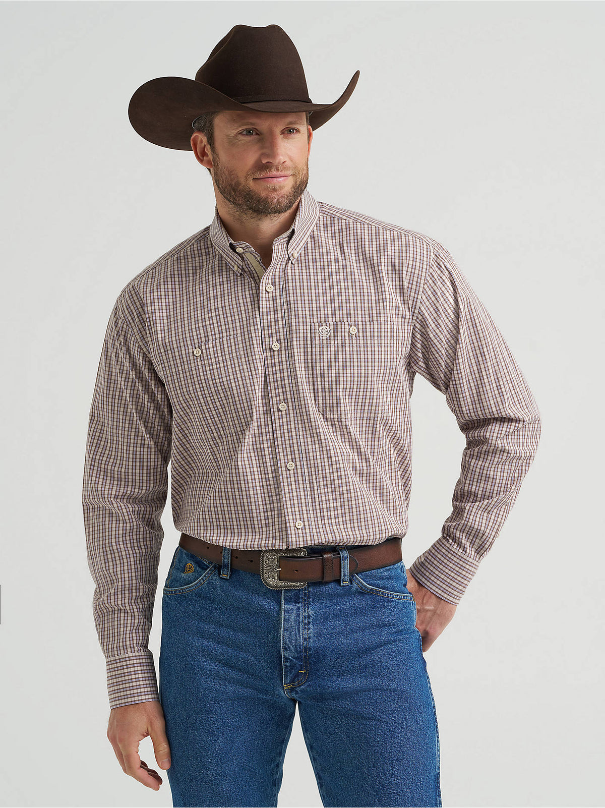 Wrangler Mens Brown Check 112369635 - view 1