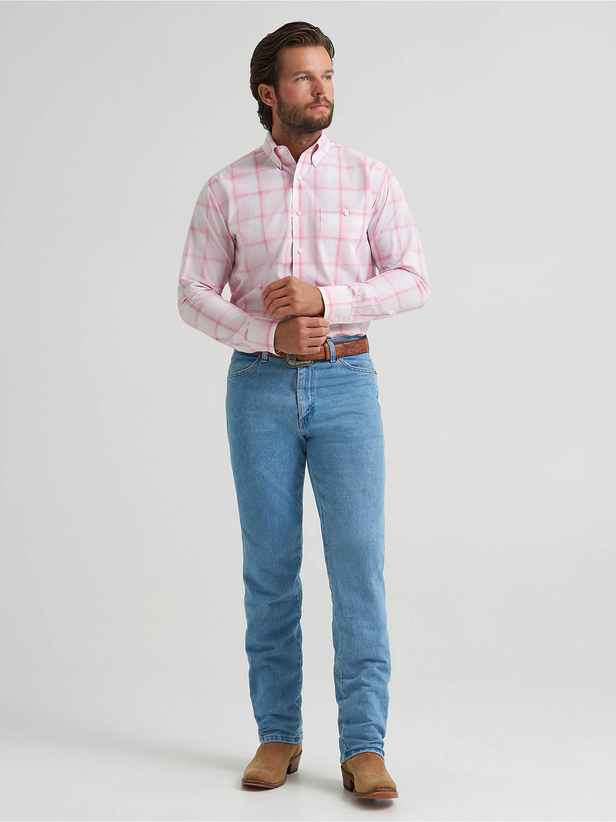 Wrangler Mens Pink Plaid 112379235 - view 2