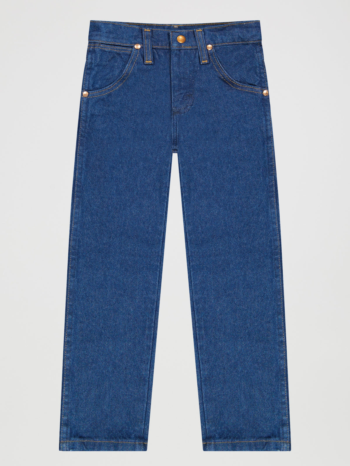 Wrangler Cowboy Cut Original Fit Boys' 1T-7 Jeans, Prewashed Indigo – front flat