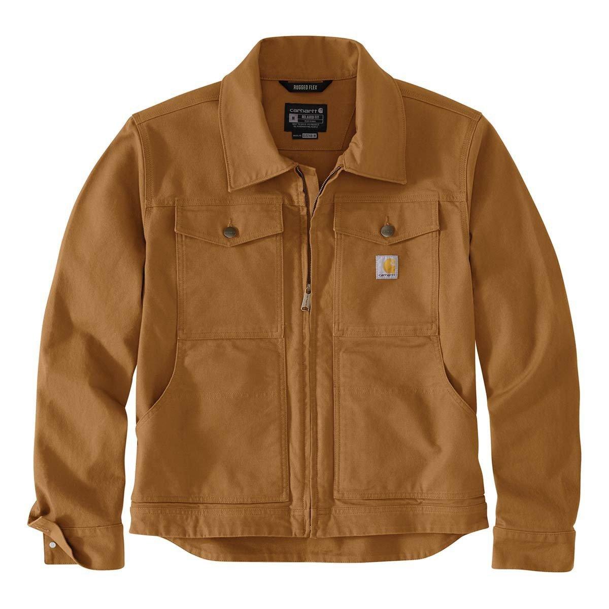 Carhartt Men's Rugged Flex Relaxed Fit Duck Jacket, Carhartt Brown – front