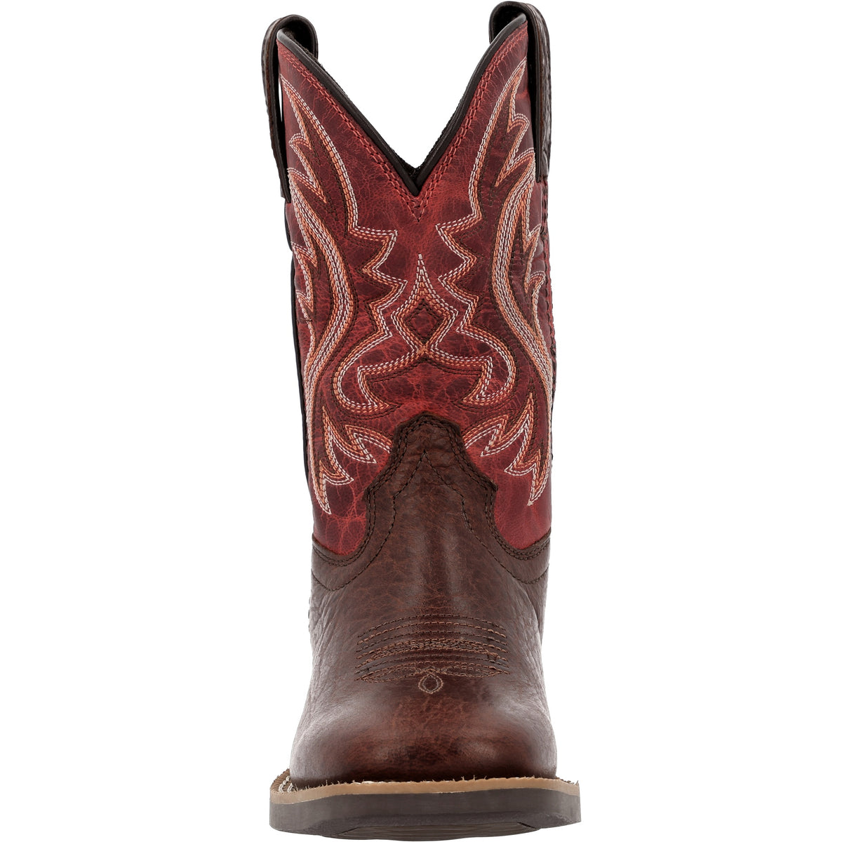Front view of the Durango Kids' Shyloh boot with square toe.