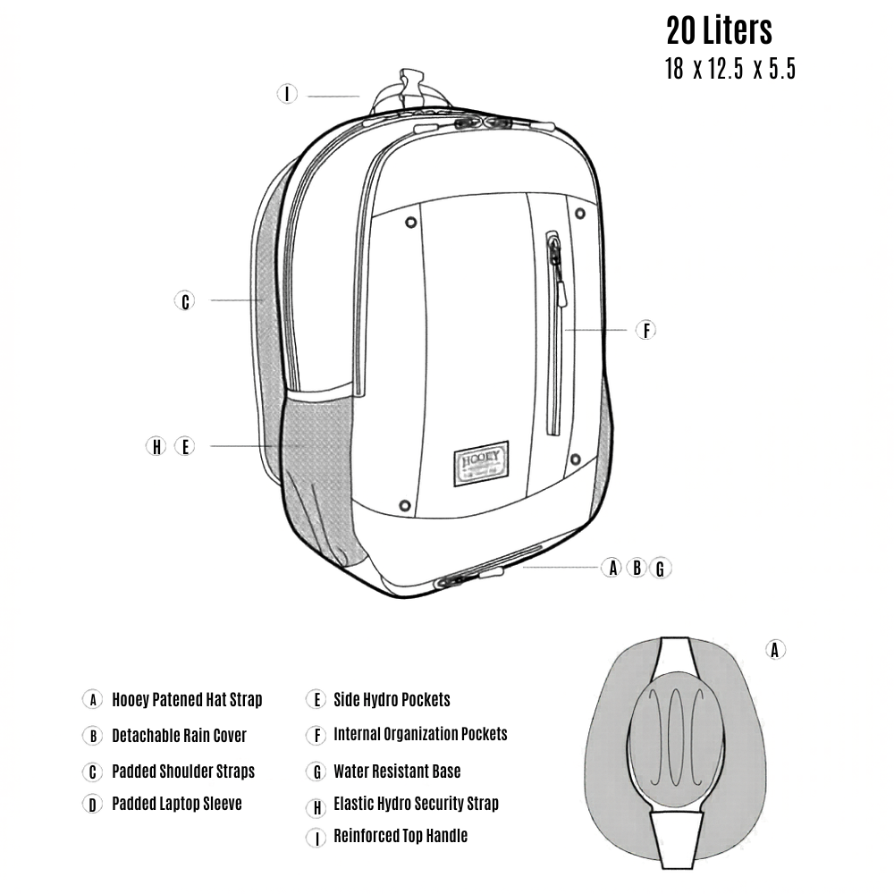 Hooey Rockstar Backpack, Serape/Navy – size diagram