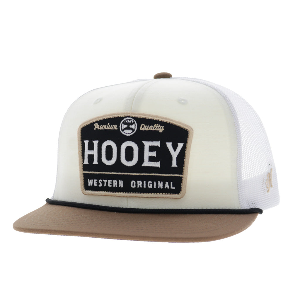 Hooey Trip Trucker Hat, Cream/White – 3-4 front