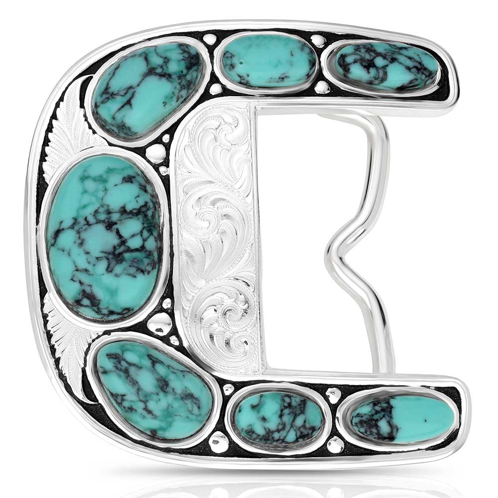 Montana Silversmiths Clear Blue Sky Turquoise Buckle
