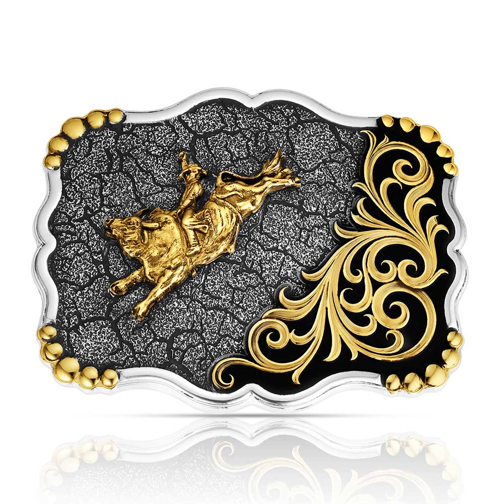 Montana Silversmiths Shadow Mesa Cracked Earth Buckle with Bull Rider