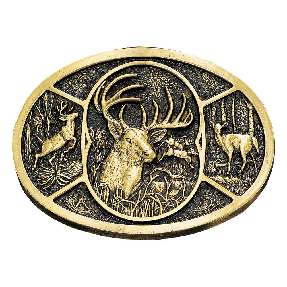 Montana Silversmiths Deer Heritage Attitude Belt Buckle