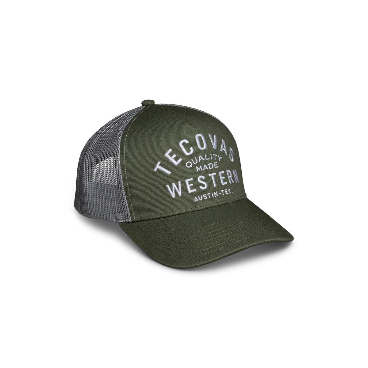 Tecovas Quality Made Western Five-Panel Trucker Hat - Olive