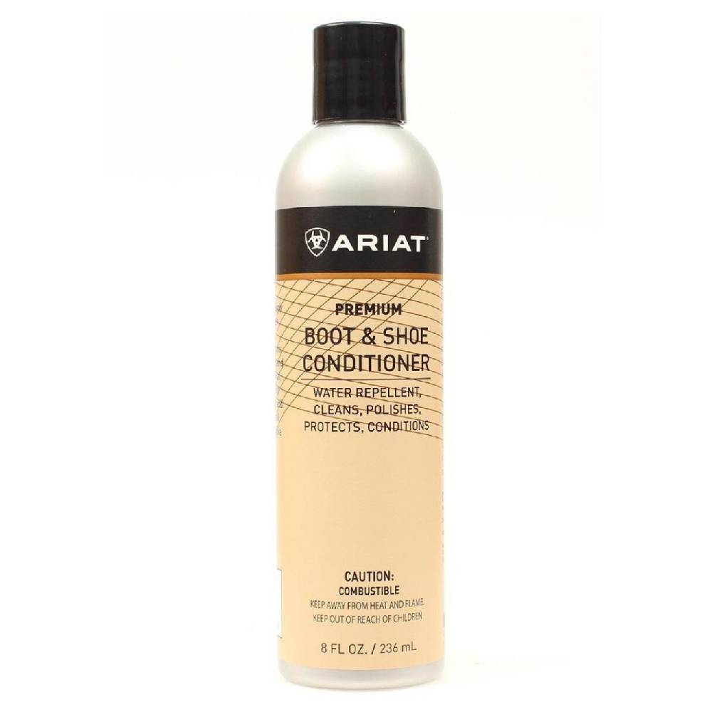 M&F 8oz boot and shoe conditioner in a bottle, designed to nourish and restore leather footwear.