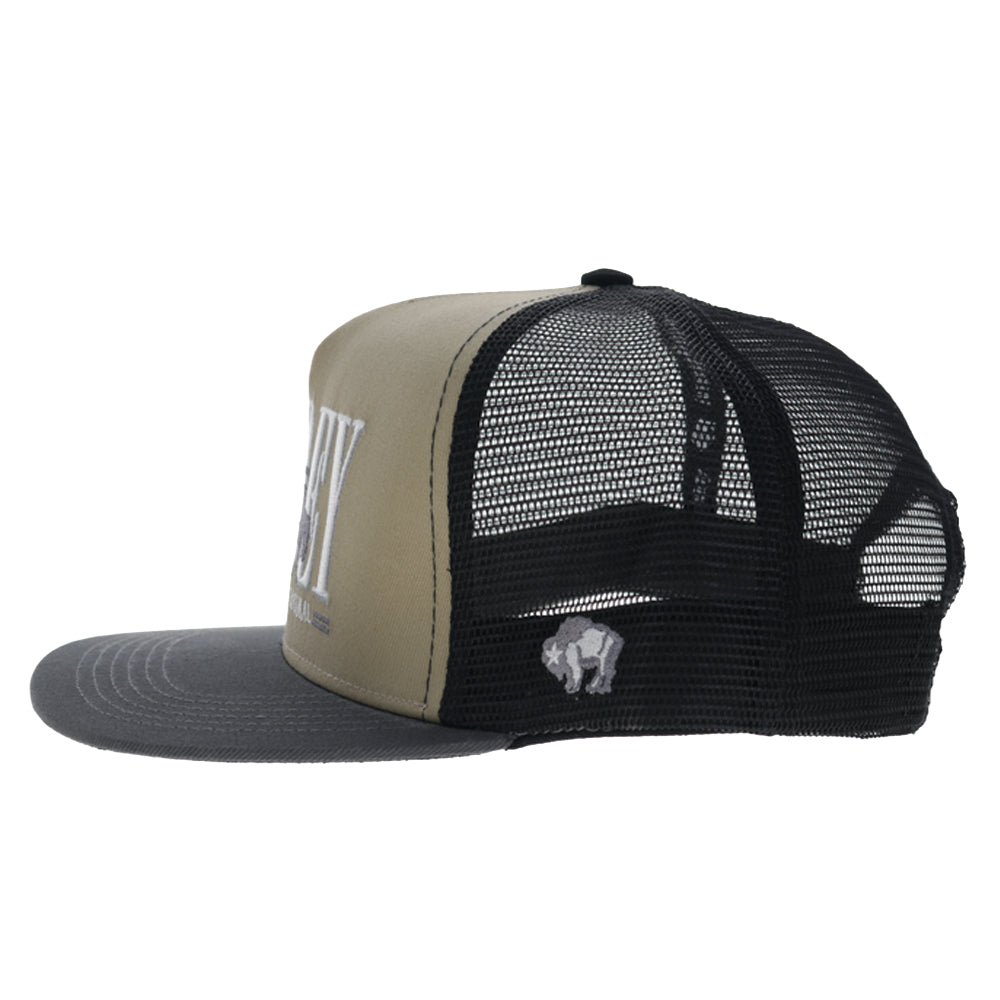 Hooey Wild Ride Trucker Hat, Tan/Black – side