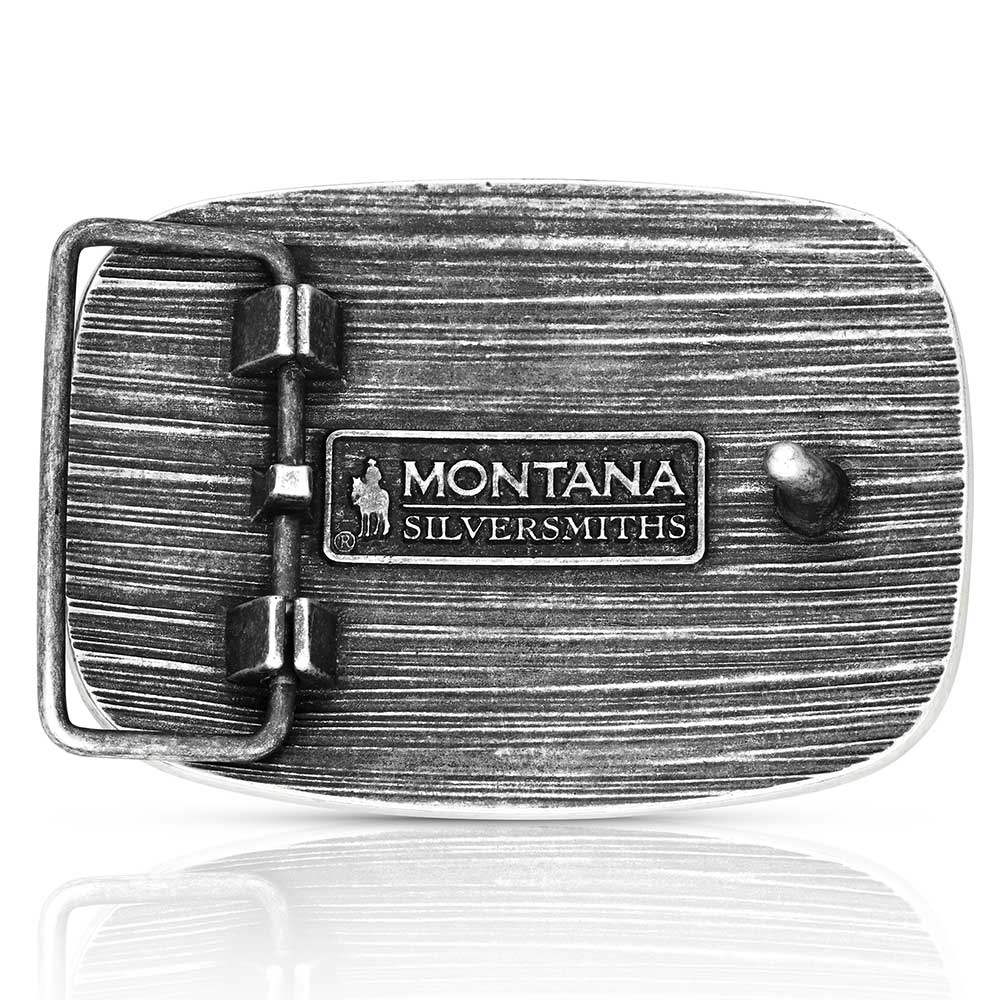 Montana Silversmiths Western Patriotic Longhorn Buckle