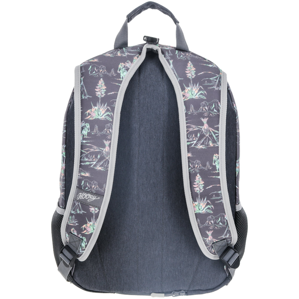 Hooey Rockstar Backpack, Charcoal/Grey Print – back straps