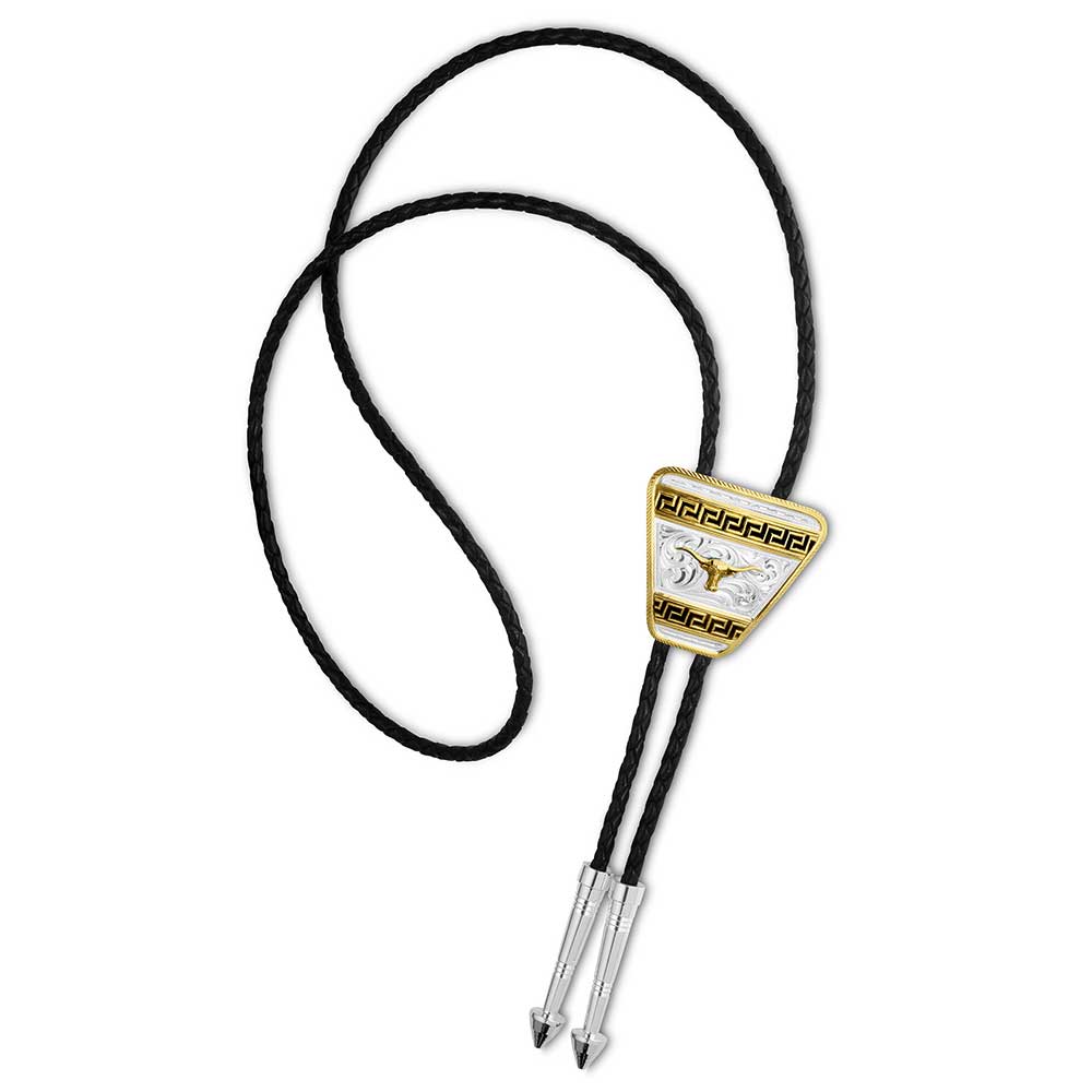 Montana Silversmiths Honor and Grit Bolo Tie with Longhorn
