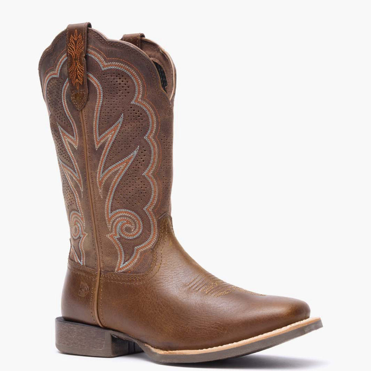 Durango Women's Rebel Pro Ventilated Western Boot, Cognac – 3-4 front, grey background