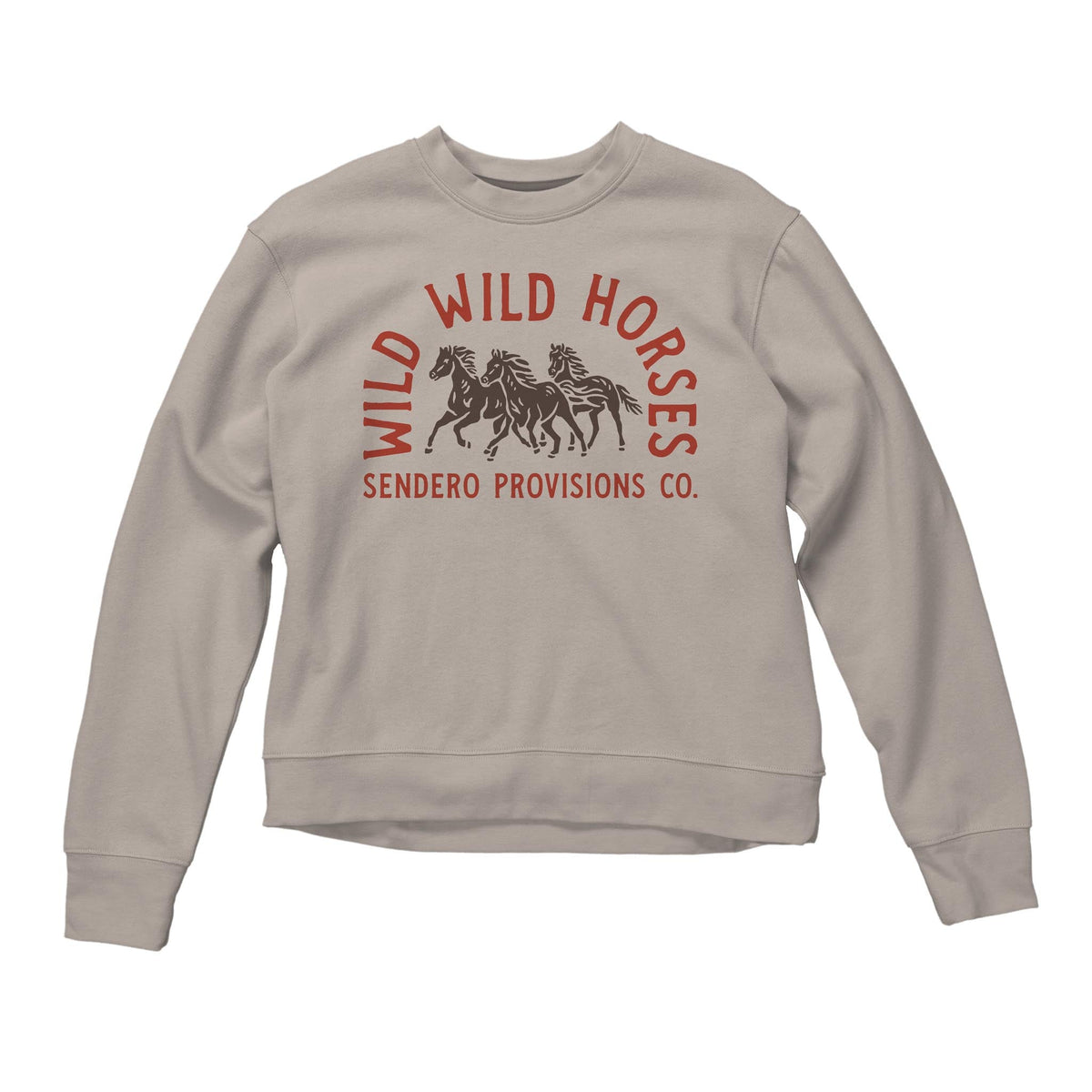 Sendero Provisions Co. Women's Wild Wild Horses Sweatshirt - Sand - front