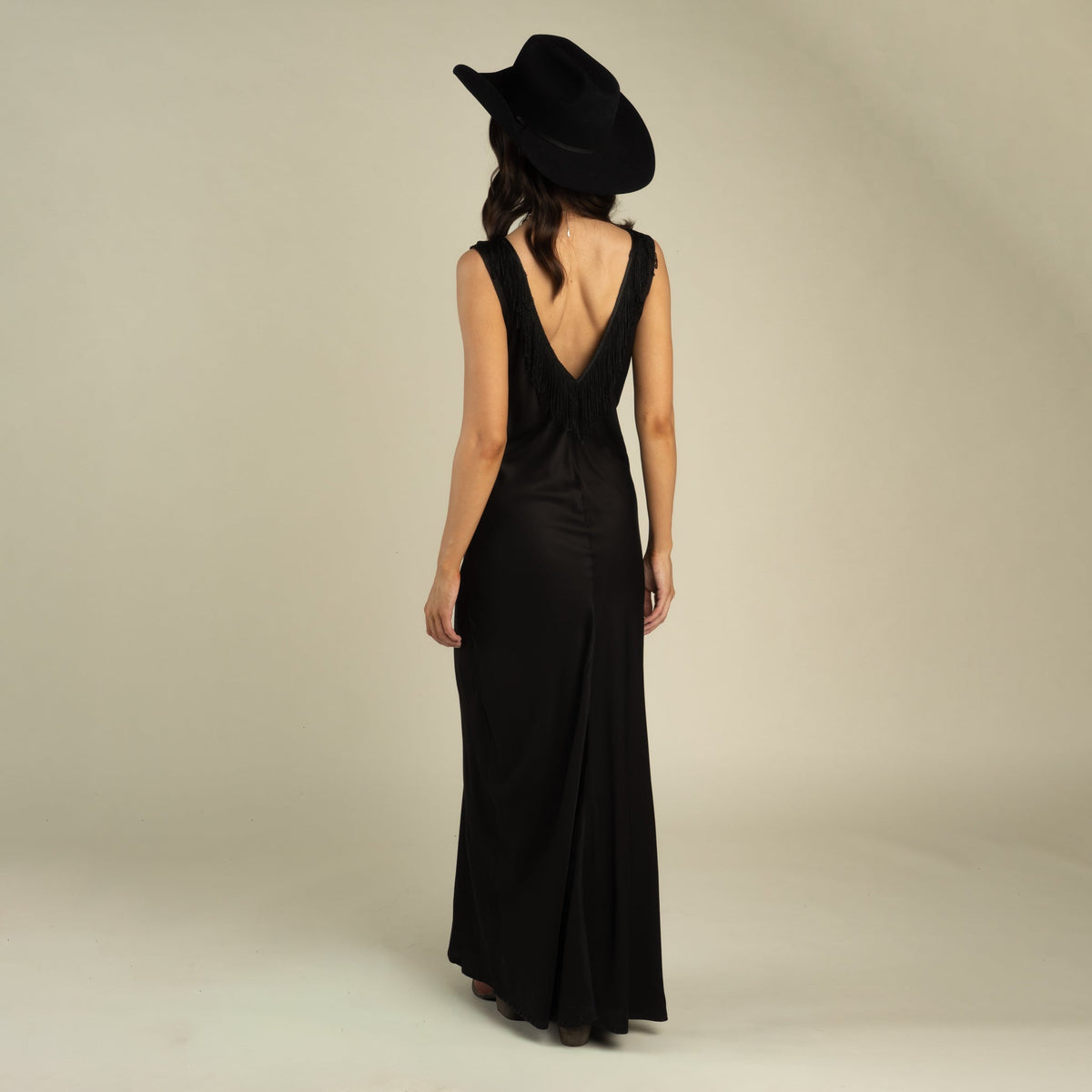 Sendero Provisions Co. Women's Romy Slip Dress - Black - on model