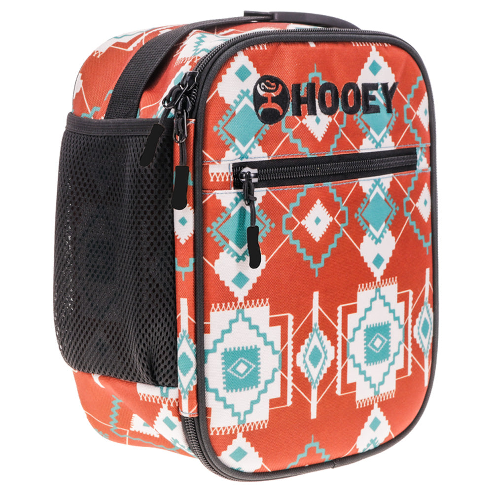 Hooey Lunchbox, Rust/Teal Aztec – front