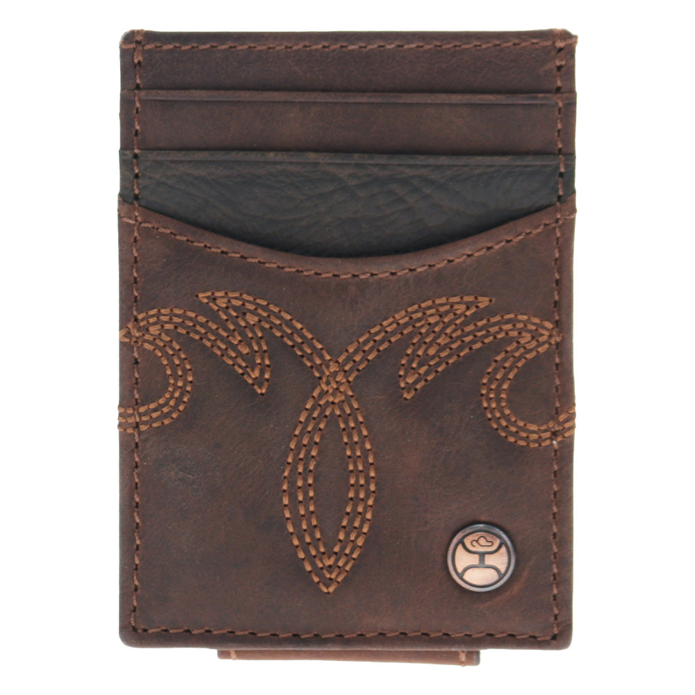 Hooey Men's Wyatt Money Clip Wallet, Brown – front