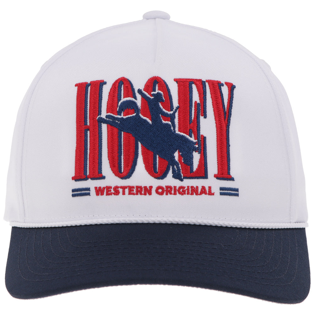 Hooey Wild Ride Trucker Hat, White/Navy – front