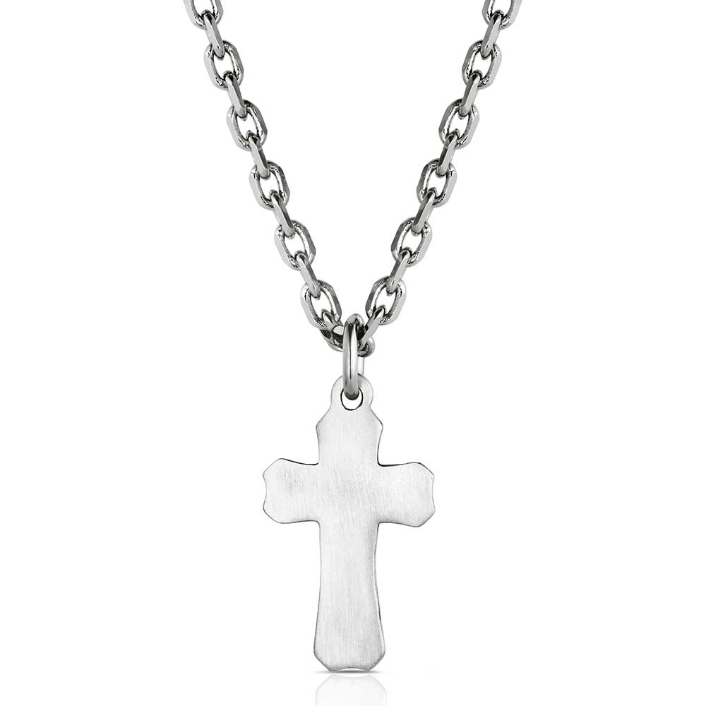 Montana Silversmiths Antiqued Stainless Barbed Wire Cross Necklace