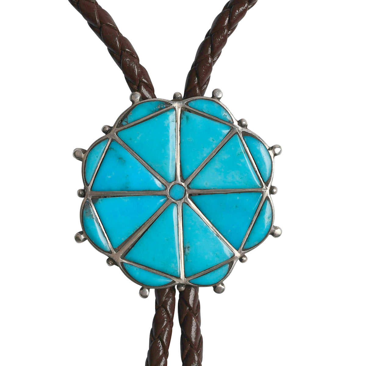 Peyote Bird Maybelle Turquoise Bolo Tie – concho close-up