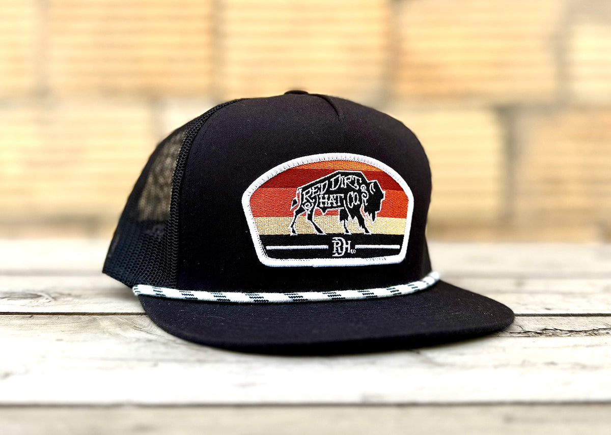Red Dirt Hat Co. Buddy cap, detail of the Buddy patch