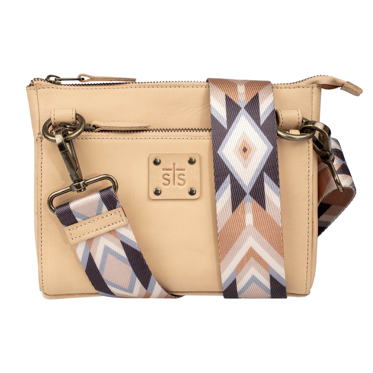 STS Ranchwear Women's Basic Bliss Buckskin Lily Crossbody – front with strap