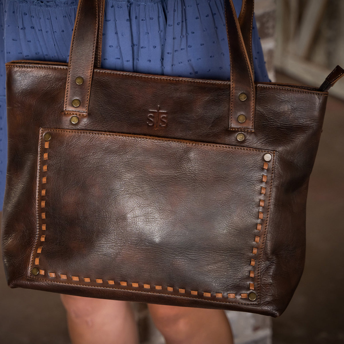 STS Ranchwear Women's Bandera Simple Tote, Chocolate – detail