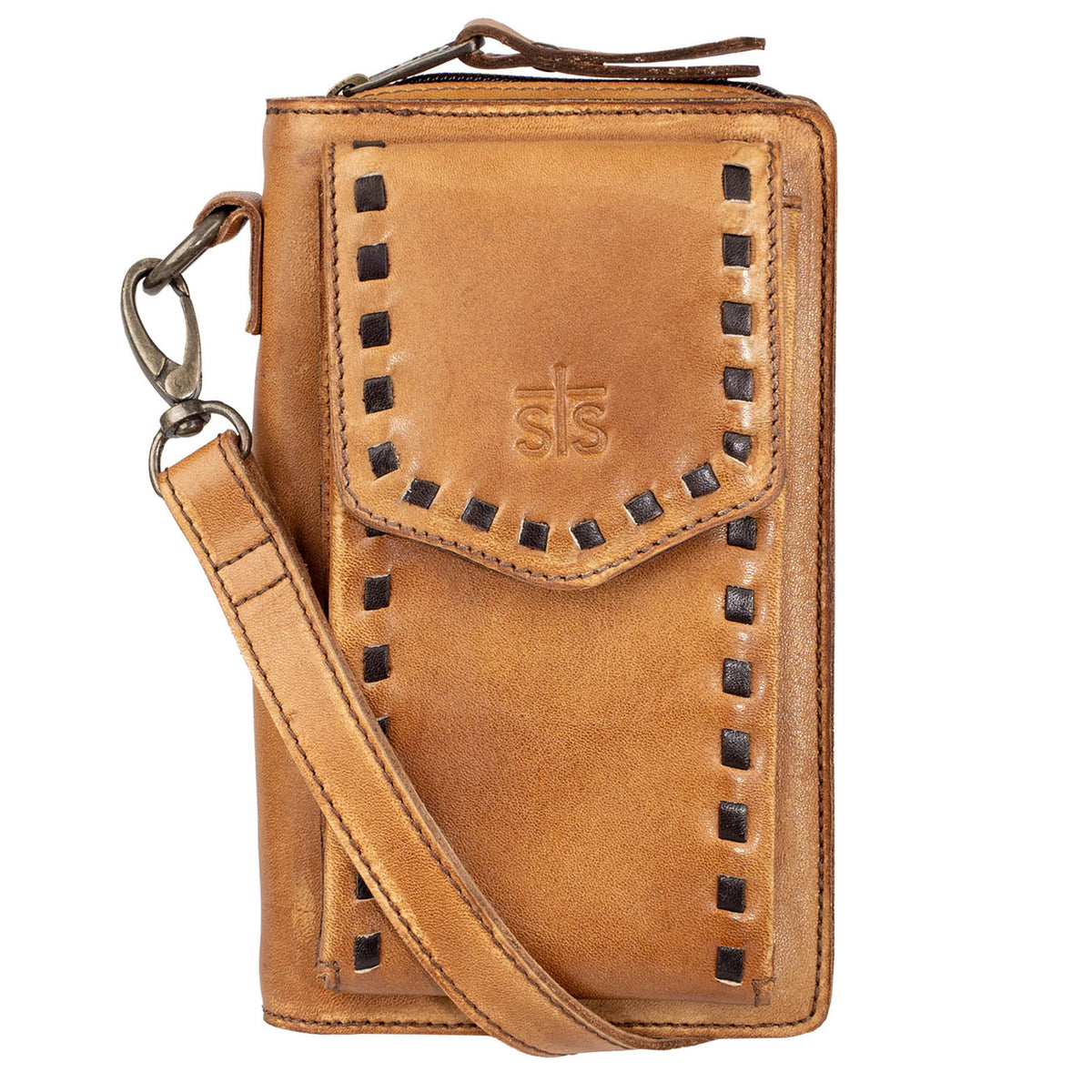 STS Ranchwear Women's Bandera Quickdraw Crossbody Wallet, Tan – front