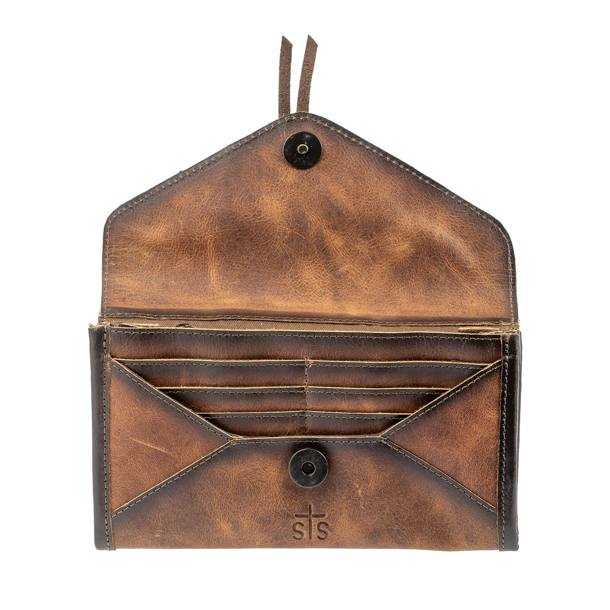 STS Ranchwear Women's Guadalupe Cowhide Style Wallet – inside open