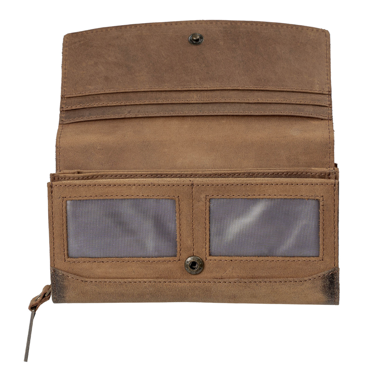 STS Ranchwear Women's Baroness Trifold Wallet, Tan – inside, open flap