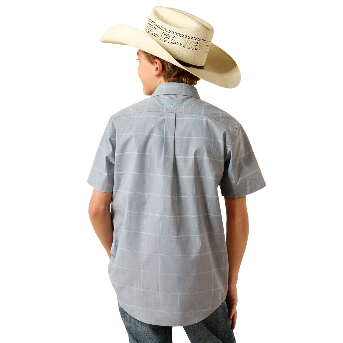 Ariat Boys Pro Series Percie Shirt in Excalibur Plaid featuring a button-up design and classic plaid pattern.