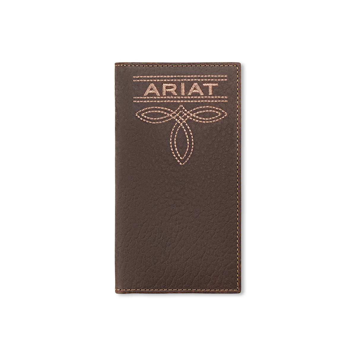 Brown Ariat Bug Stitch Rodeo Wallet by M&F with detailed stitching, leather construction, and classic Western design.