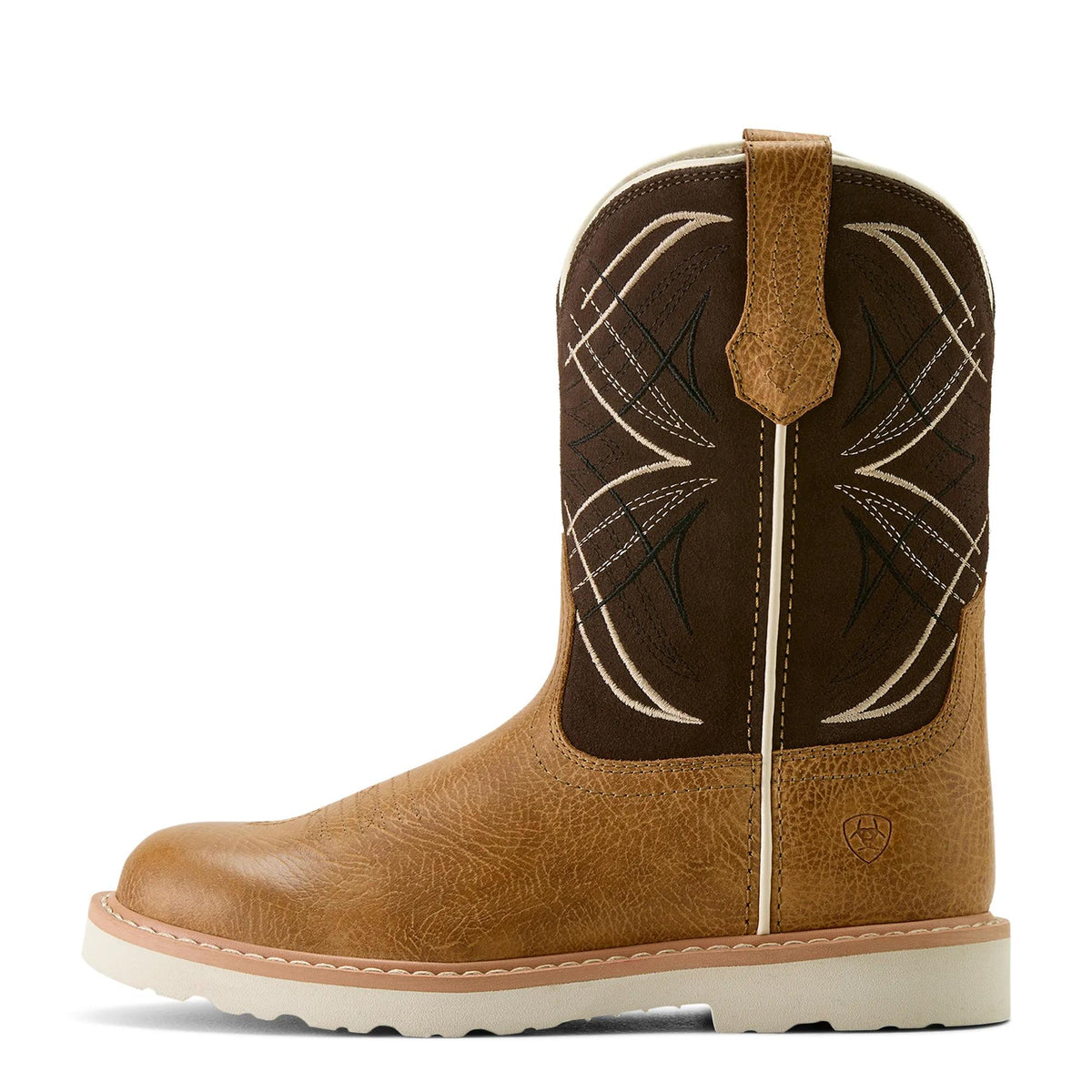Ariat Kids' Activate Round Toe Western Boot, Cottage|Aged Bark Suede – side