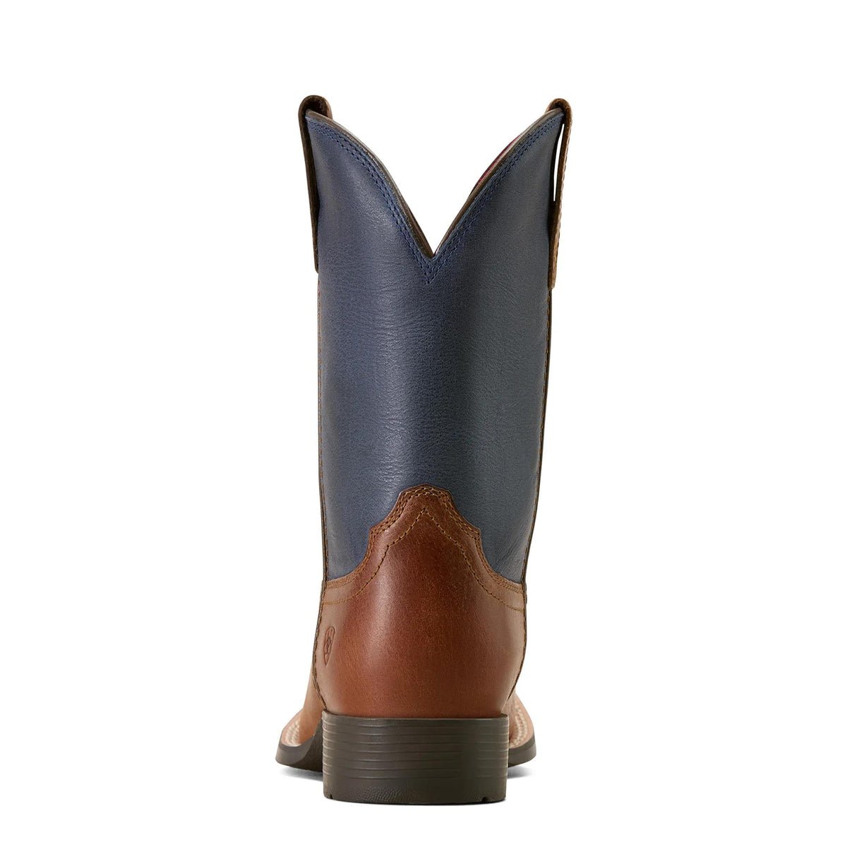Ariat Kids' Freedom Rider Wide Square Toe Western Boot, Hickory Smoke|Nightfall Navy – heel