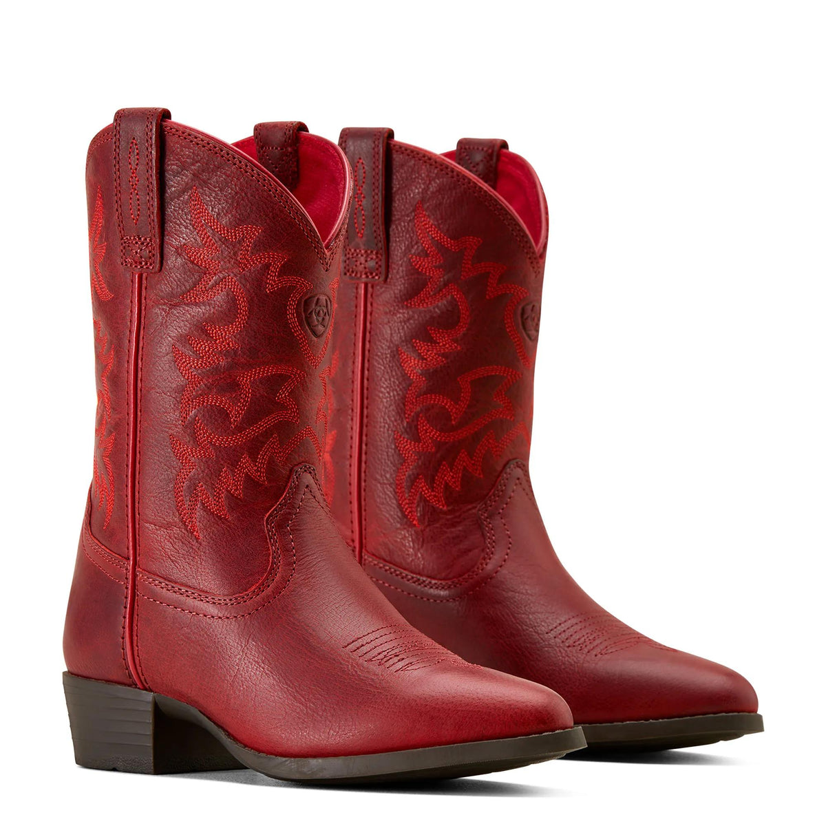 Ariat Kids' Heritage R Toe Western Boot, Rosy Red – pair