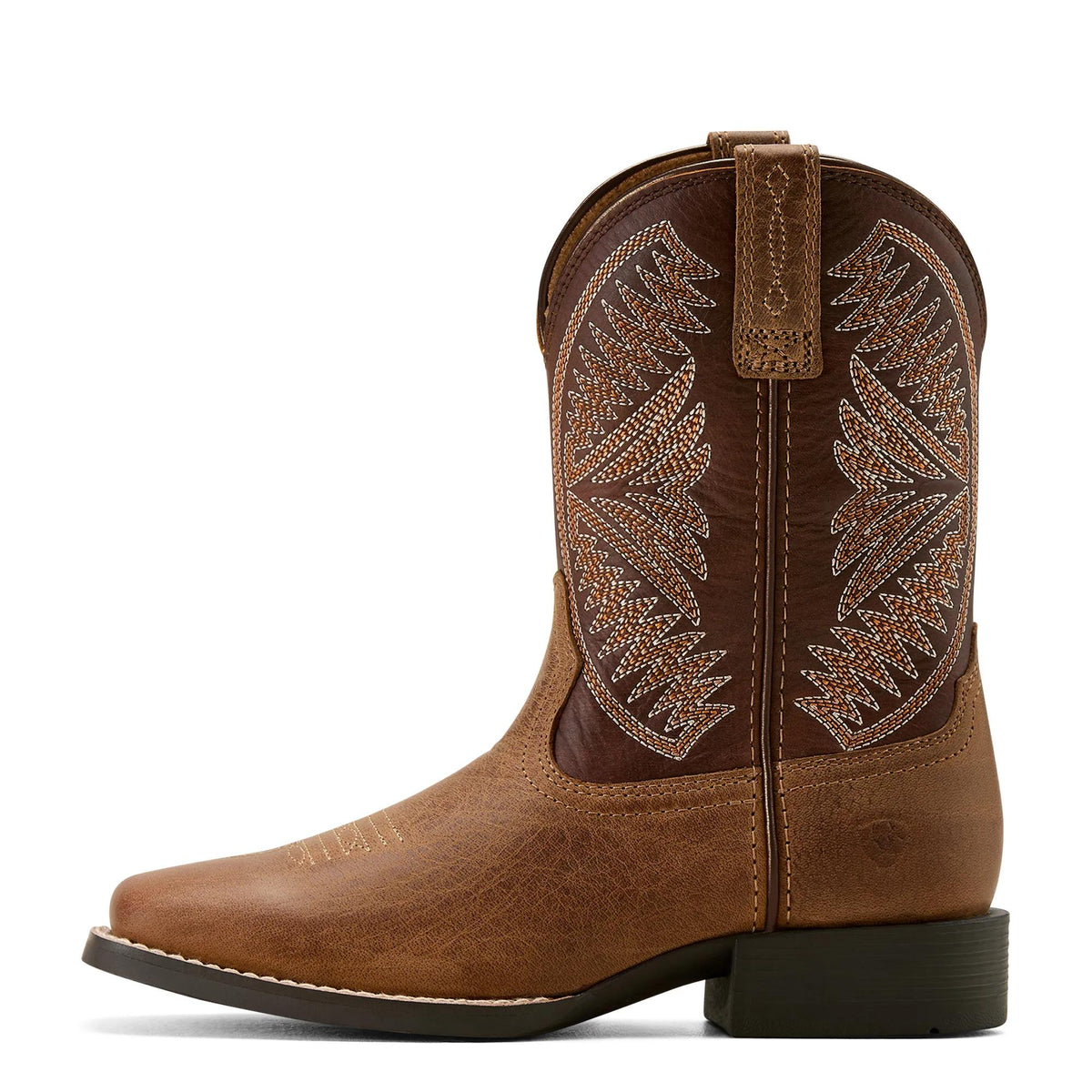 Ariat Kids' Ruidoso Western Boot, Pearl|Chocolate Brown – side