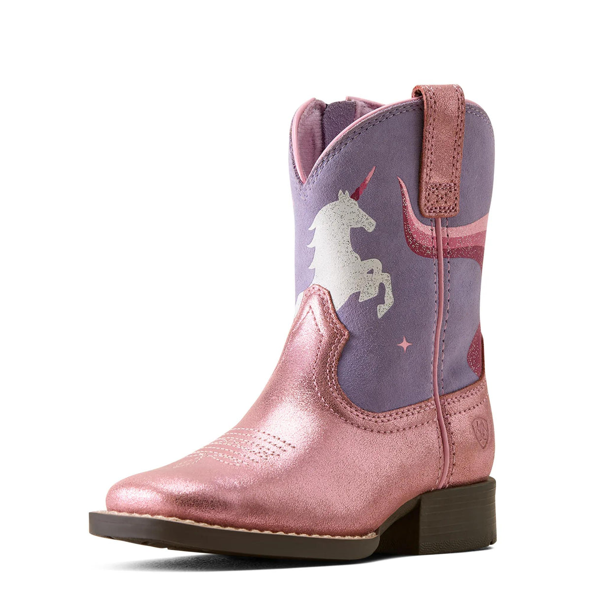 Ariat Kids Unicorn Magic Wide Square Toe Western Boot (Charming Pink)
