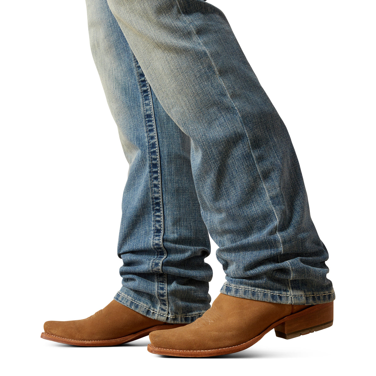 Ariat M2 Relaxed Stirling Stretch Boot Cut Jeans in Shasta, denim jeans with a relaxed fit and boot cut style for women.