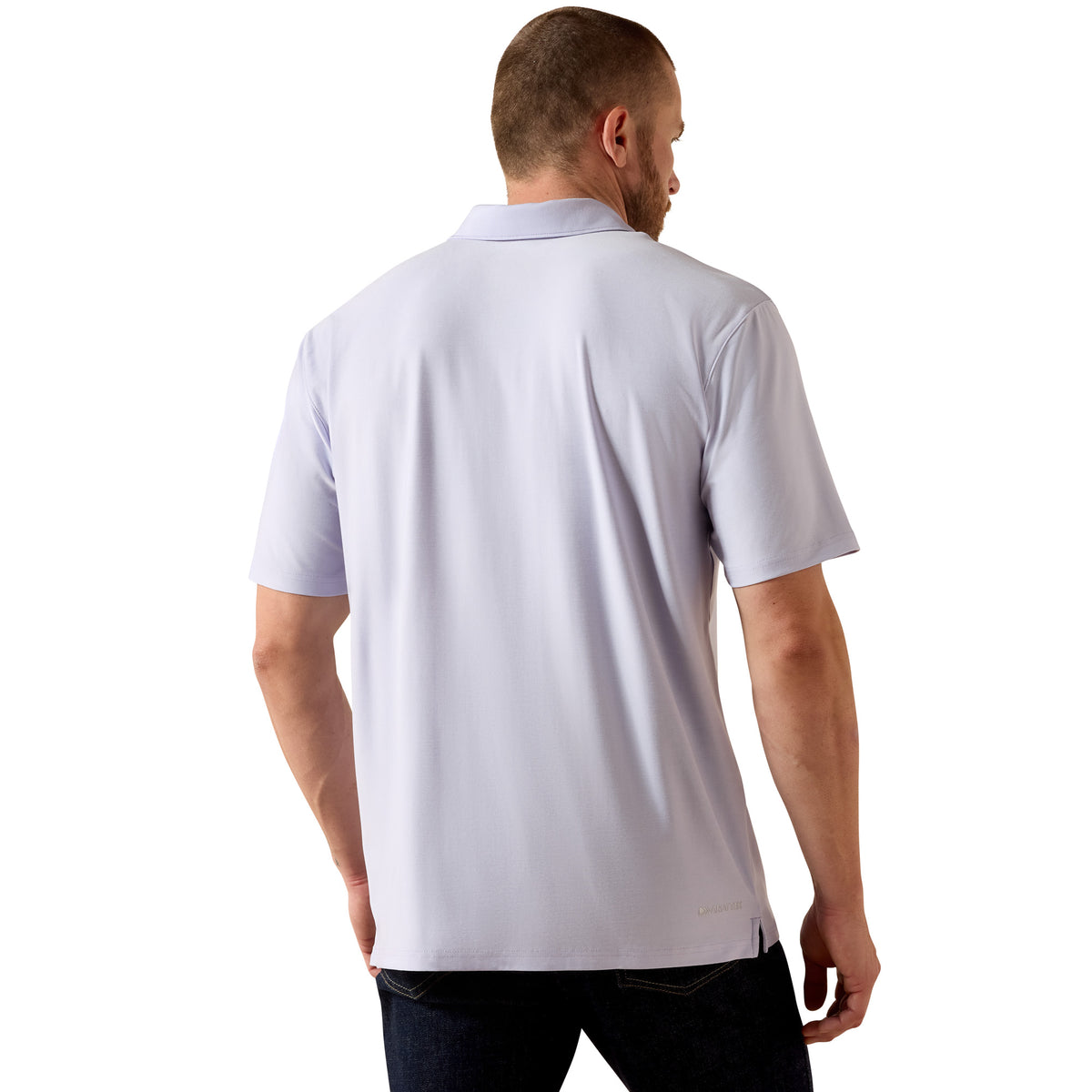 Ariat Men's Charger 2.0 Polo shirt in purple heather, casual fit with collar and short sleeves, made of soft, breathable fabric.