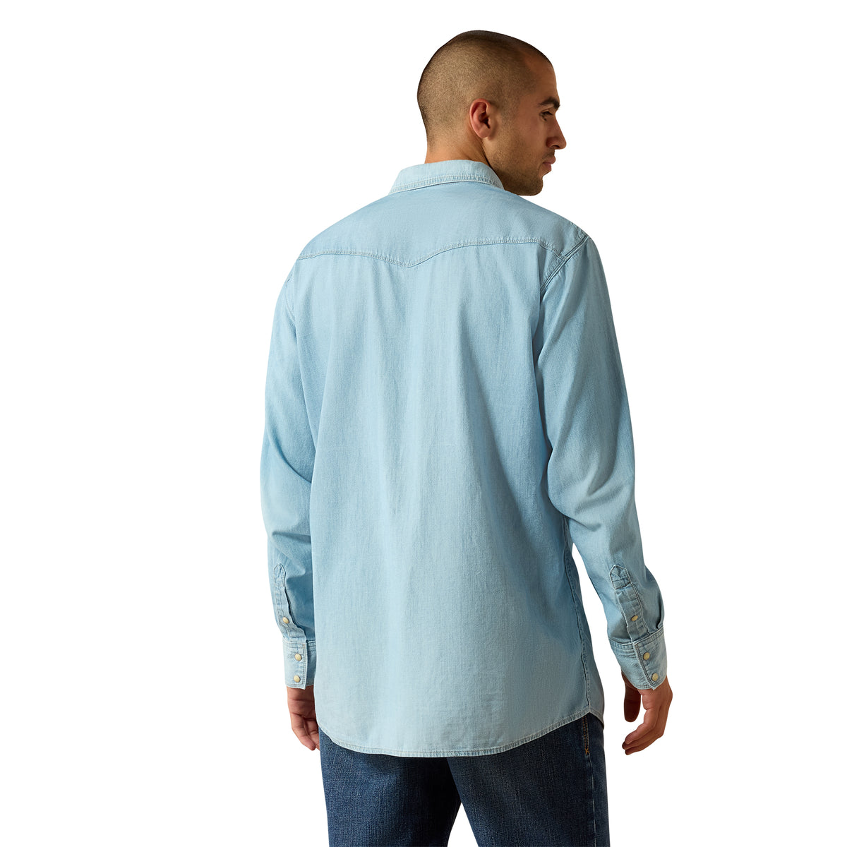 Ariat Men's Classic Cowboy Shirt Brody with plaid pattern, button-up front, and Western style collar, made of durable fabric.