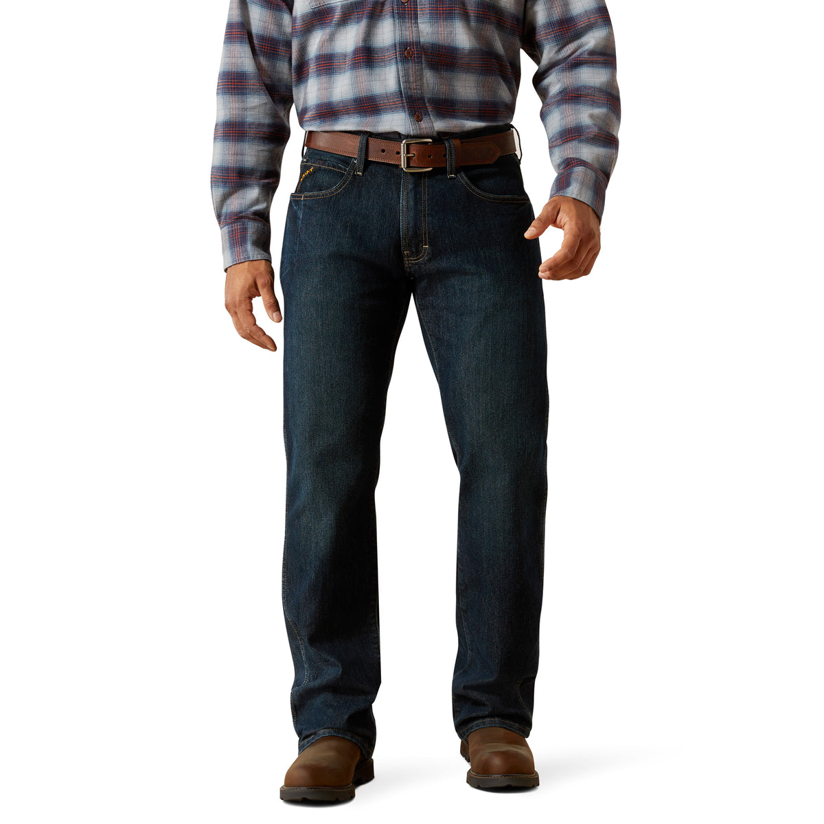 Ariat Men's Rebar M5 straight DuraStretch Edge blackstone jeans with a classic straight-leg fit and durable denim fabric.