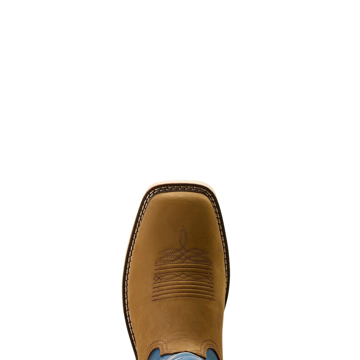 Ariat Men's Activator Waterproof Wide Square Toe Work Boot, Dusted Brown|Basin Blue – toe
