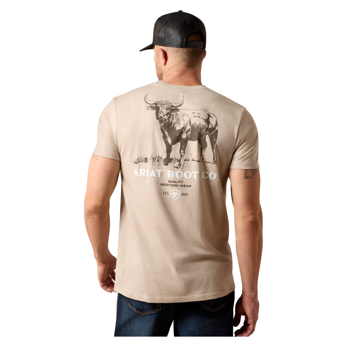 Ariat Men's Beefy Boy T-Shirt, Brindle Heather – back