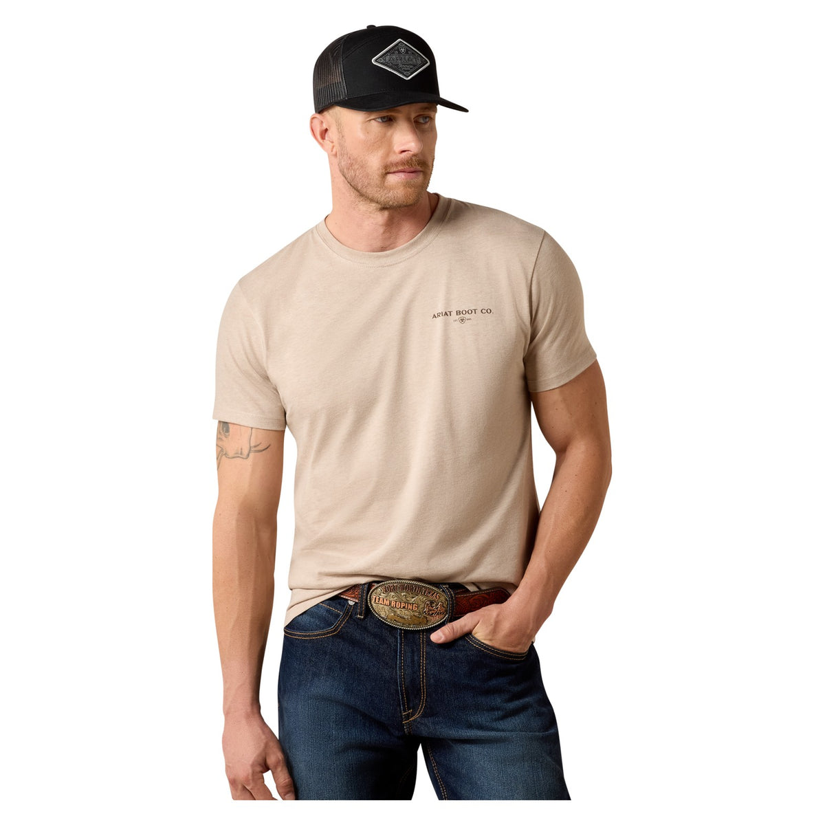Ariat Men's Beefy Boy T-Shirt, Brindle Heather – front