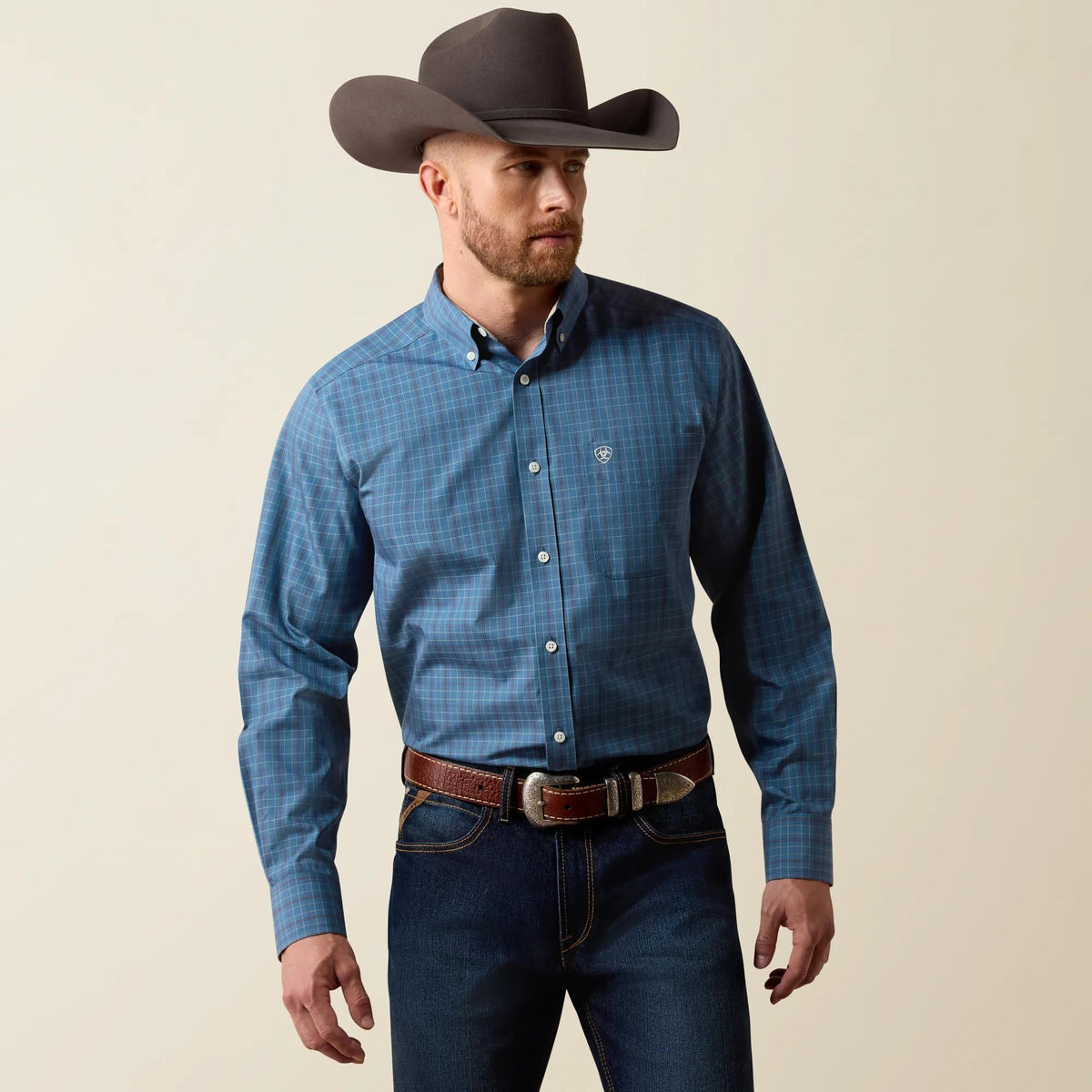 Ariat Mens Blue Fusion Medium Plaid 10080744 - view 1